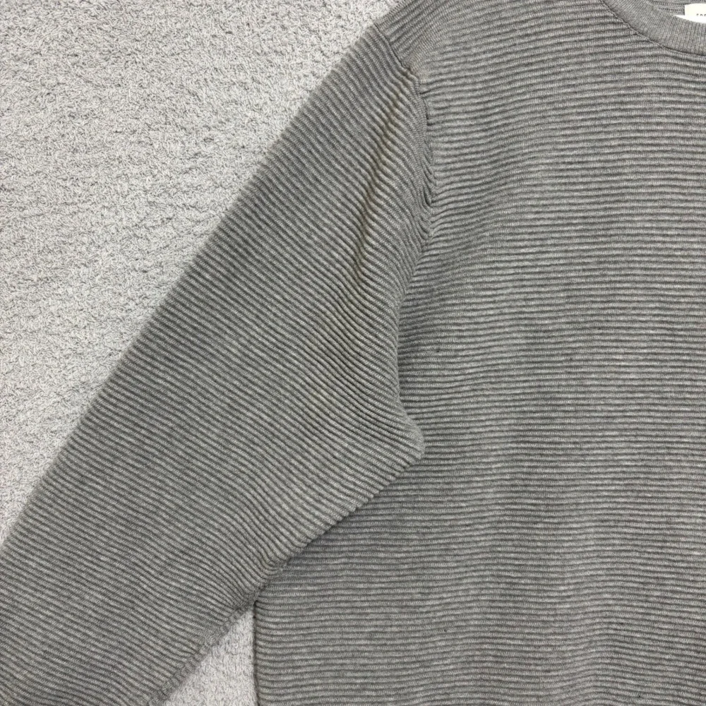 Gray Ribbed Crew Neck Pullover Sweater Size XXXL Workwear Neutral